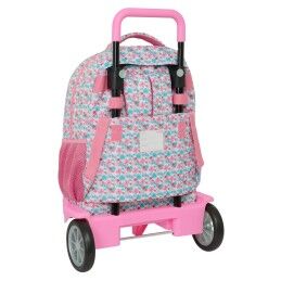 Moos|Mochila Escolar com Rodas Moos Flores Multicolor 33 x 45 x 22 cm