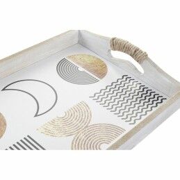 DKD Home Decor|Jogo de Bandejas DKD Home Decor Branco Preto Dourado Madeira MDF 40 x 30 x 6 cm (2 Unidades)