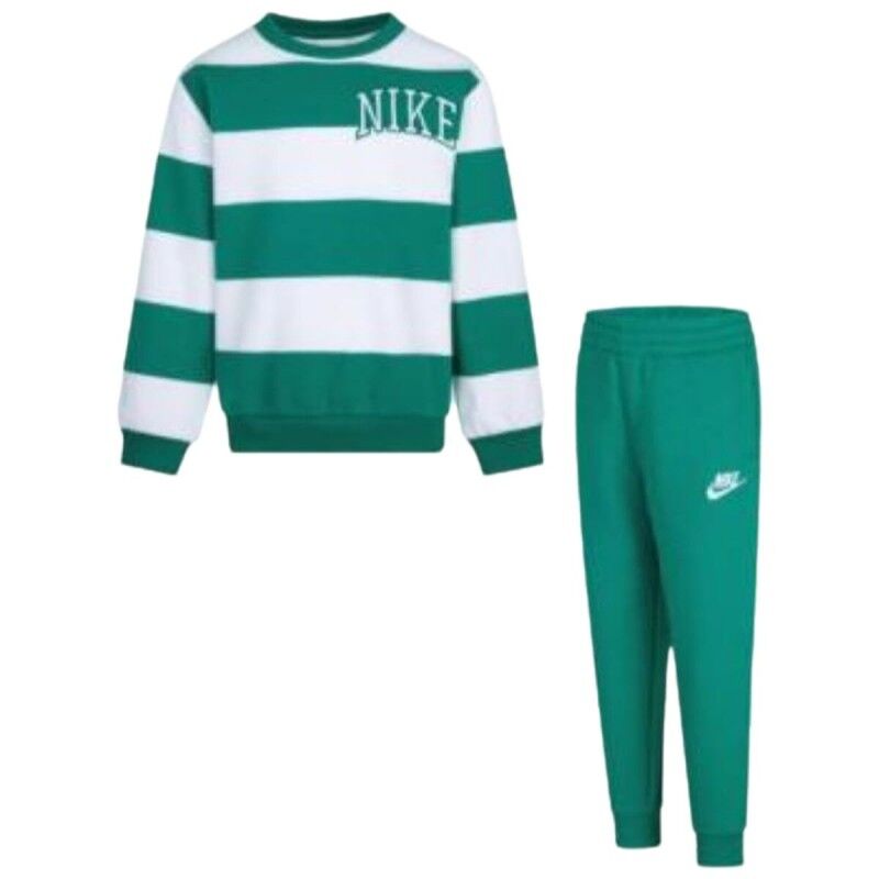 Nike|Conjunto de Vestuário Nike N NSW CLUB SNL STRIPE CREW 86M256 Verde Nike|Conjunto de Vestuário Nike N NSW CLUB SNL STRIPE CREW 86M256 Verde