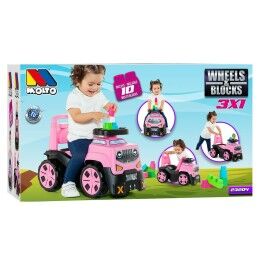 Moltó|Andarilho Moltó 3x1 Wheels & Blocks 10 Peças 89 cm Cor de Rosa