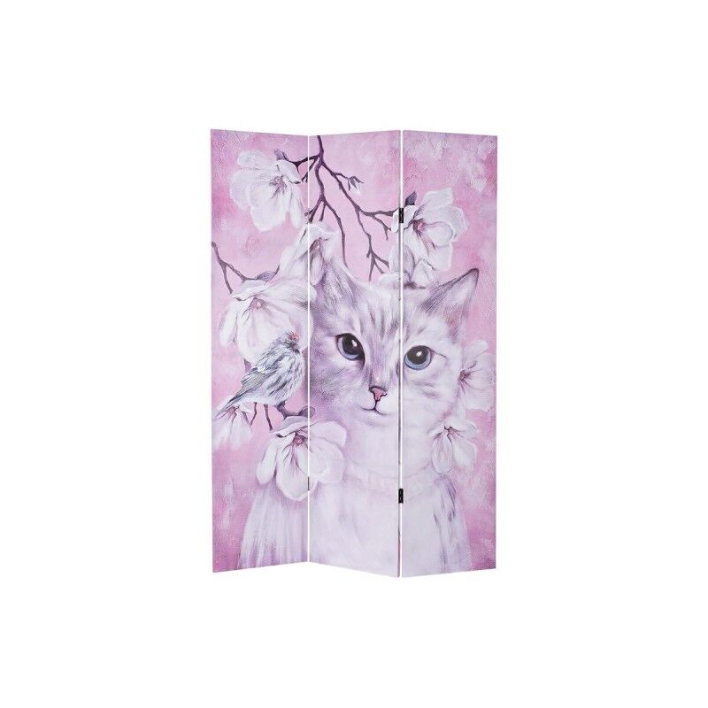DKD Home Decor|Biombo DKD Home Decor Gato Tela 120 x 2,5 x 180 cm Pinheiro DKD Home Decor|Biombo DKD Home Decor Gato Tela 120 x 2,5 x 180 cm Pinheiro