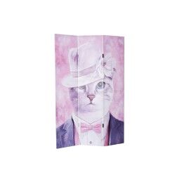 DKD Home Decor|Biombo DKD Home Decor Gato Tela 120 x 2,5 x 180 cm Pinheiro