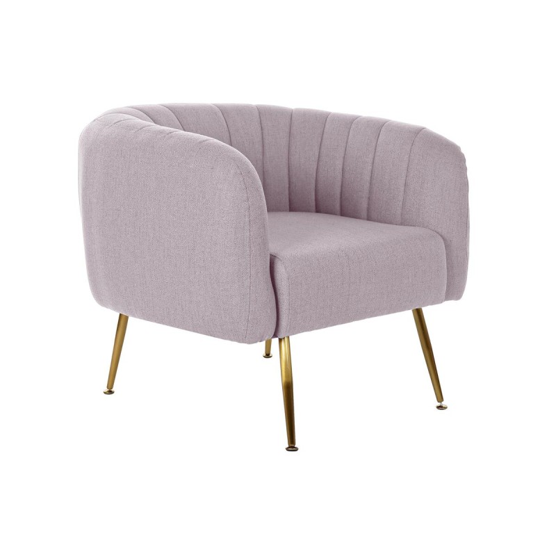 Poltrona DKD Home Decor Multicolor Cor de Rosa Dourado Espuma Madeira Metal Plástico 81 x 75 x 73 cm