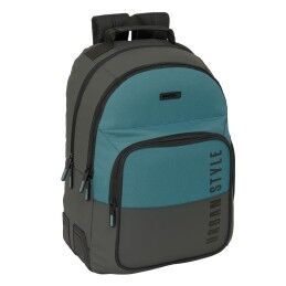 BlackFit8|Mochila Escolar com Rodas Compact BlackFit8 M918 Turquesa 33 X 45 X 22 cm