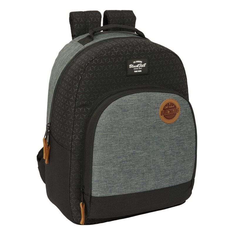 BlackFit8|Mochila Escolar BlackFit8 Old school Preto Cinzento 32 x 42 x 15 cm BlackFit8|Mochila Escolar BlackFit8 Old school Preto Cinzento 32 x 42 x 15 cm
