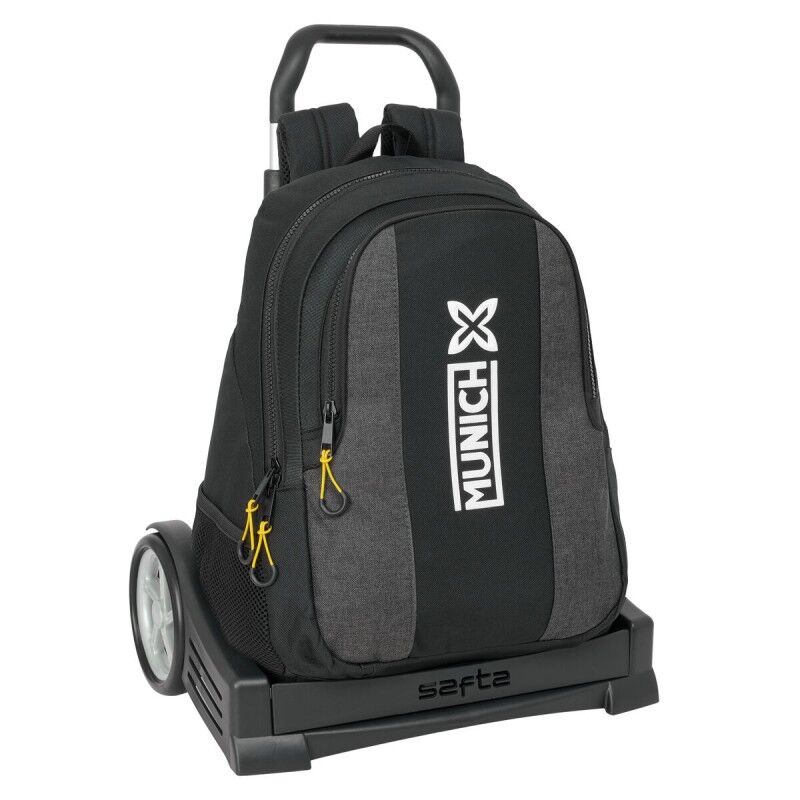 Munich|Mochila Escolar com Rodas Munich Topo Preto 32 x 44 x 16 cm