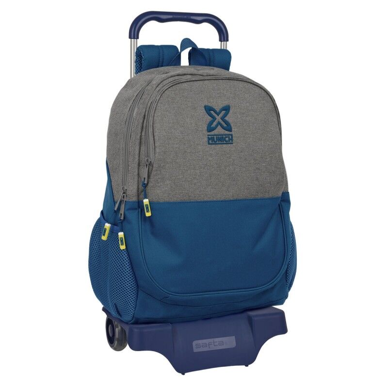 Munich|Mochila Escolar com Rodas Munich Street Azul Cinzento 32 x 44 x 16 cm Munich|Mochila Escolar com Rodas Munich Street Azul Cinzento 32 x 44 x 16 cm