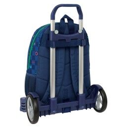Benetton|Mochila Escolar com Rodas Benetton Damero Azul Marinho 30 x 46 x 14 cm