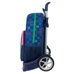 Benetton|Mochila Escolar com Rodas Benetton Damero Azul Marinho 30 x 46 x 14 cm