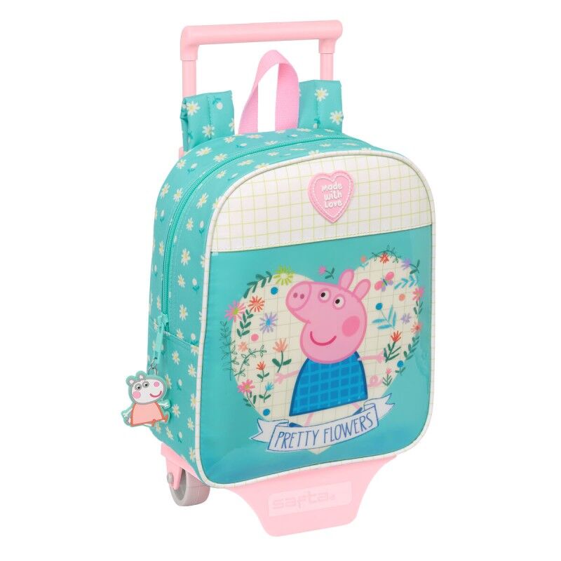 Peppa Pig|Mochila Escolar com Rodas Peppa Pig Pretty flowers Amarelo Menta 22 x 27 x 10 cm Peppa Pig|Mochila Escolar com Rodas Peppa Pig Pretty flowers Amarelo Menta 22 x 27 x 10 cm