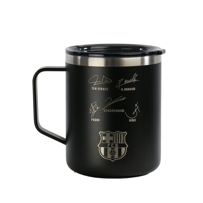 F.C. Barcelona|Caneca Térmica com Tampa F.C. Barcelona Azul Marinho Aço inoxidável