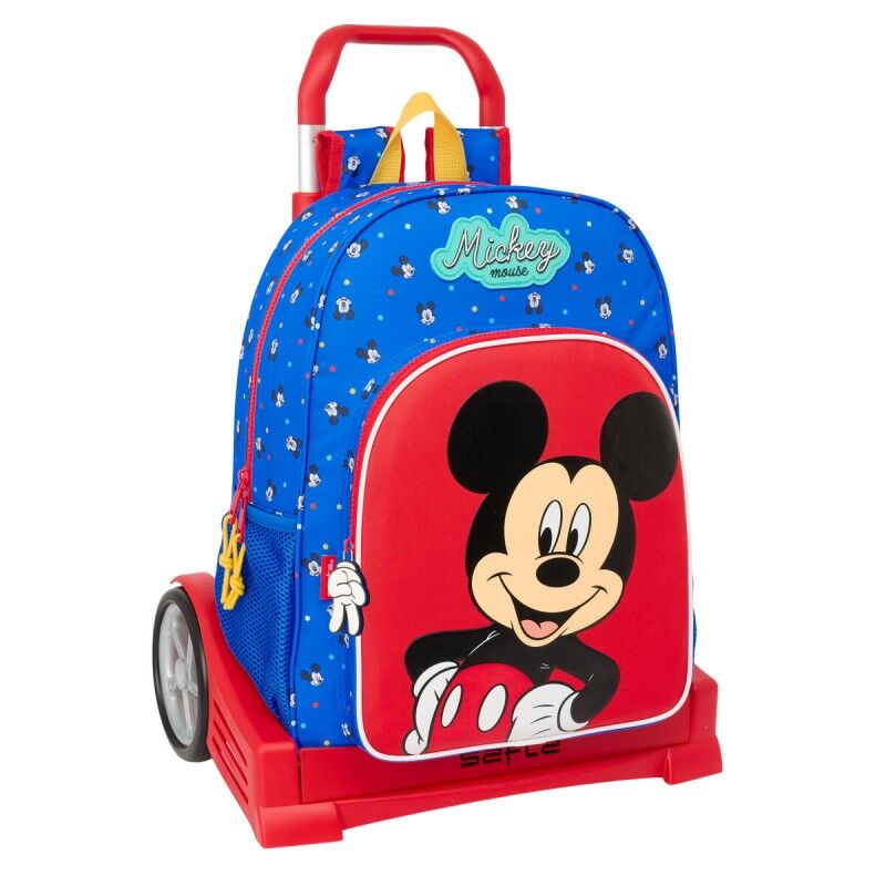 Mickey Mouse Clubhouse|Mochila Escolar com Rodas Mickey Mouse Clubhouse Good day Azul 33 x 42 x 14 cm