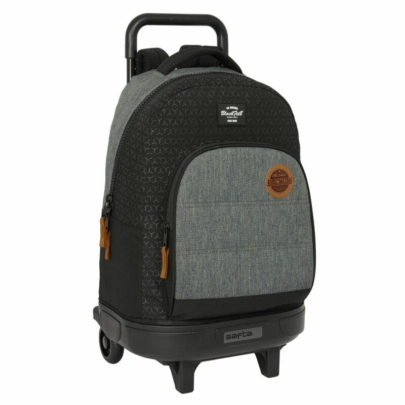 BlackFit8|Mochila Escolar com Rodas BlackFit8 Old school Preto Cinzento 33 x 45 x 22 cm BlackFit8|Mochila Escolar com Rodas BlackFit8 Old school Preto Cinzento 33 x 45 x 22 cm