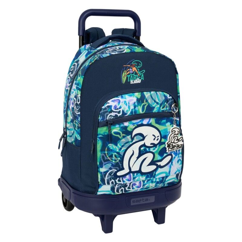 El Niño|Mochila Escolar com Rodas El Niño Kook Azul Marinho 33 x 45 x 22 cm