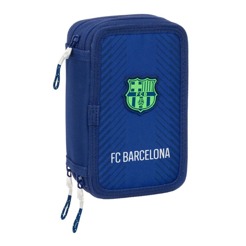 F.C. Barcelona|Estojo Triplo F.C. Barcelona Azul Marinho 12,5 x 19,5 x 5,5 cm 37 Peças