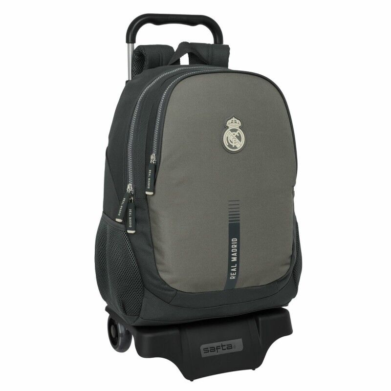 Real Madrid C.F.|Mochila Escolar com Rodas Real Madrid C.F. Cinzento 32 x 44 x 16 cm