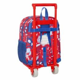 Spider-Man|Mochila Escolar com Rodas Spider-Man Rescue Azul Vermelho 22 x 27 x 10 cm