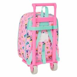 SuperKitties|Mochila Escolar com Rodas SuperKitties Cor de Rosa Turquesa 22 x 27 x 10 cm