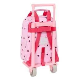 Minnie Mouse|Mochila Escolar com Rodas Minnie Mouse Naive Cor de Rosa 20 x 28 x 8 cm