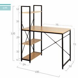 Max Home|Mesa de escritório com prateleira Max Home Aço Melamina Aglomerado 100 x 120 x 52 cm