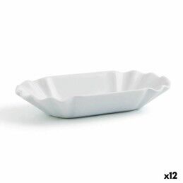 Quid|bandeja de aperitivos Quid Gastro Fun Branco Cerâmica 20,5 x 11 x 3,5 cm (12 Unidades) (Pack 12x)