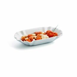 Quid|bandeja de aperitivos Quid Gastro Fun Branco Cerâmica 20,5 x 11 x 3,5 cm (12 Unidades) (Pack 12x)