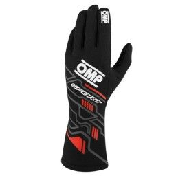 OMP|Luvas de karting OMP MY2025 Preto Vermelho FIA 8856-2018