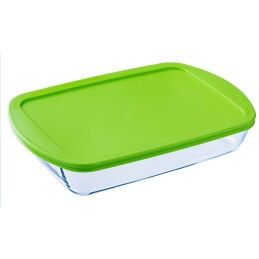 Pyrex|Lancheira Retangular com Tampa Pyrex Cook & store Transparente Silicone Vidro (4,5 L) (4 Unidades)