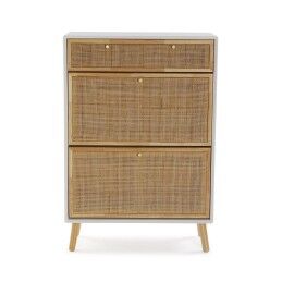 Versa|Sapateira Versa Vega Rotim Madeira de paulónia 25,5 x 106 x 70 cm