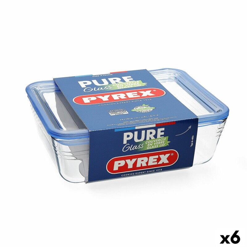 Pyrex|Lancheira Hermética Pyrex Pure Glass Transparente Vidro (800 ml) (6 Unidades) Pyrex|Lancheira Hermética Pyrex Pure Glass Transparente Vidro (800 ml) (6 Unidades)