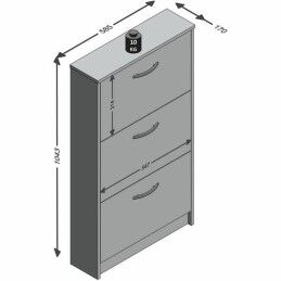 FMD Furniture|Sapateira FMD Branco 58,5 x 104,5 x 17 cm
