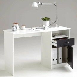 FMD Furniture|Secretária FMD JACKSON  Branco Preto 123 x 76,5 x 50 cm Madeira