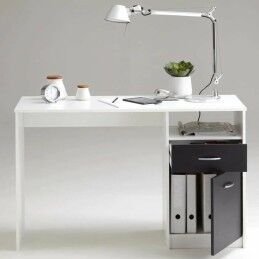 FMD Furniture|Secretária FMD JACKSON  Branco Preto 123 x 76,5 x 50 cm Madeira
