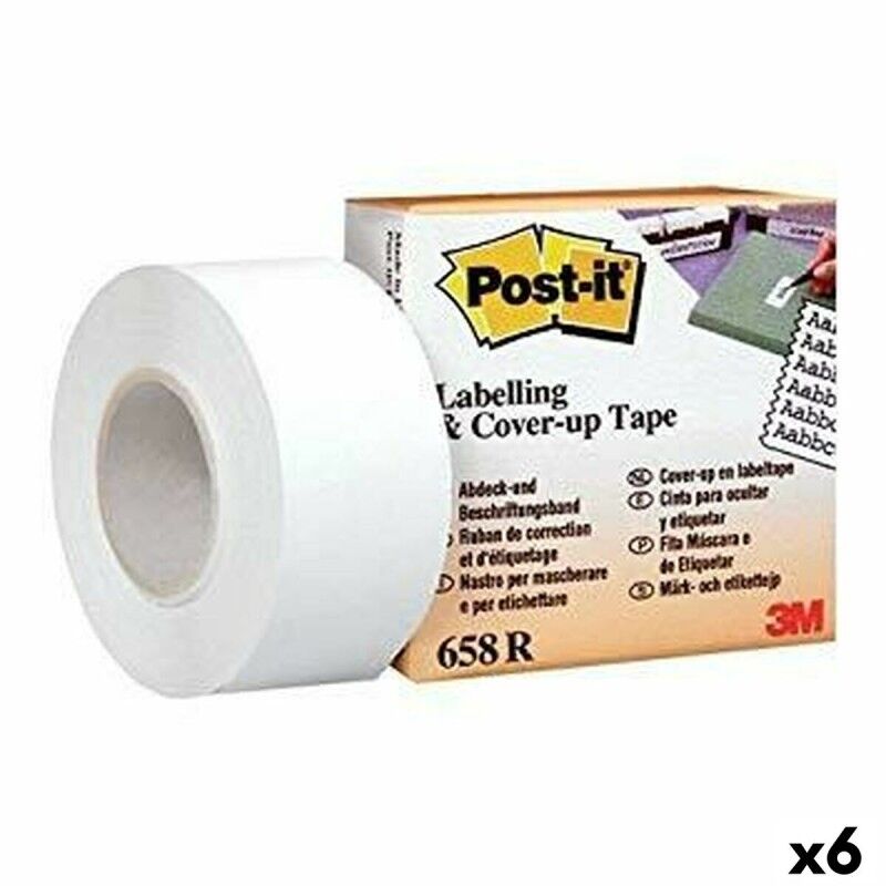 Post-it|Fita Adesiva Post-it 658R Branco 25,4 mm x 17,7 m (6 Unidades) Post-it|Fita Adesiva Post-it 658R Branco 25,4 mm x 17,7 m (6 Unidades)