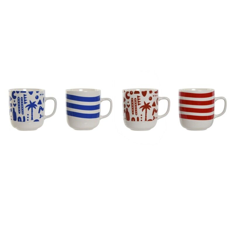Home ESPRIT|Caneca Home ESPRIT Azul Vermelho Porcelana Boho 380 ml (4 Unidades) Home ESPRIT|Caneca Home ESPRIT Azul Vermelho Porcelana Boho 380 ml (4 Unidades)