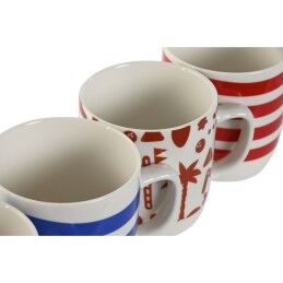 Home ESPRIT|Caneca Home ESPRIT Azul Vermelho Porcelana Boho 380 ml (4 Unidades)