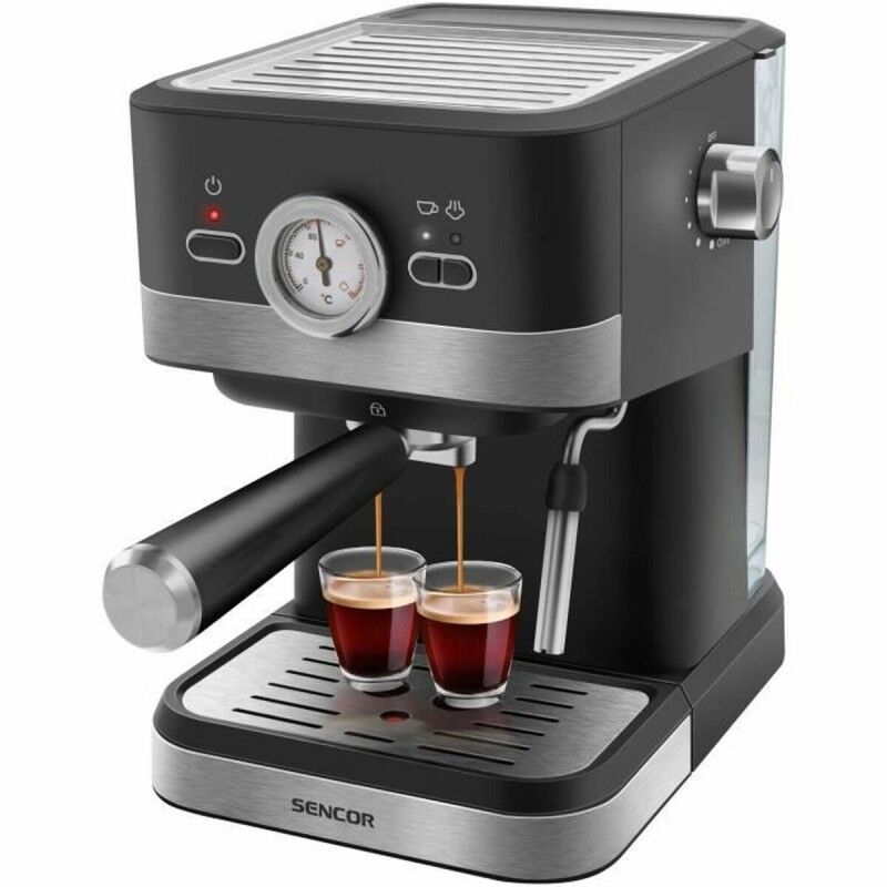 Sencor|Cafeteira Superautomática Sencor SES 1721BK Preto Cinzento 1050 W Sencor|Cafeteira Superautomática Sencor SES 1721BK Preto Cinzento 1050 W