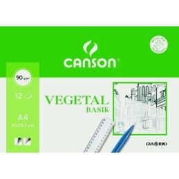 Canson|Papel de desenho Canson VEGETAL BASIK A4 12 Folhas (20 Unidades)