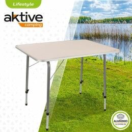 Aktive|Mesa Aktive 80 x 60 cm Branco Dobrável Para campismo