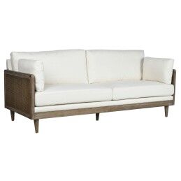 DKD Home Decor|Sofá DKD Home Decor Castanho Linho Madeira da borracha Tradicional (122 x 69 x 72 cm)