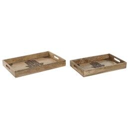 Home ESPRIT|Jogo de Bandejas Home ESPRIT Natural Madeira de mangueira 43,5 x 27 x 5,5 cm (2 Unidades)