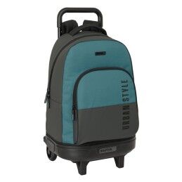 BlackFit8|Mochila Escolar com Rodas 905 BlackFit8 M313G Turquesa (32 x 42 x 15 cm)