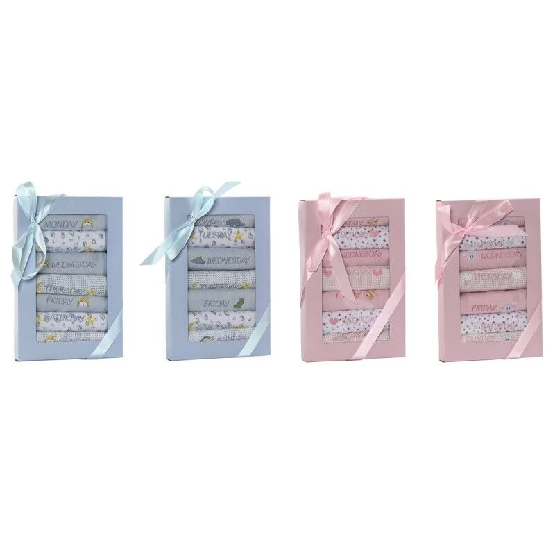Home ESPRIT|Conjunto de Babetes Home ESPRIT Azul Cor de Rosa Algodão 19 x 29 x 3 cm (4 Unidades)