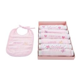 Home ESPRIT|Conjunto de Babetes Home ESPRIT Azul Cor de Rosa Algodão 19 x 29 x 3 cm (4 Unidades)