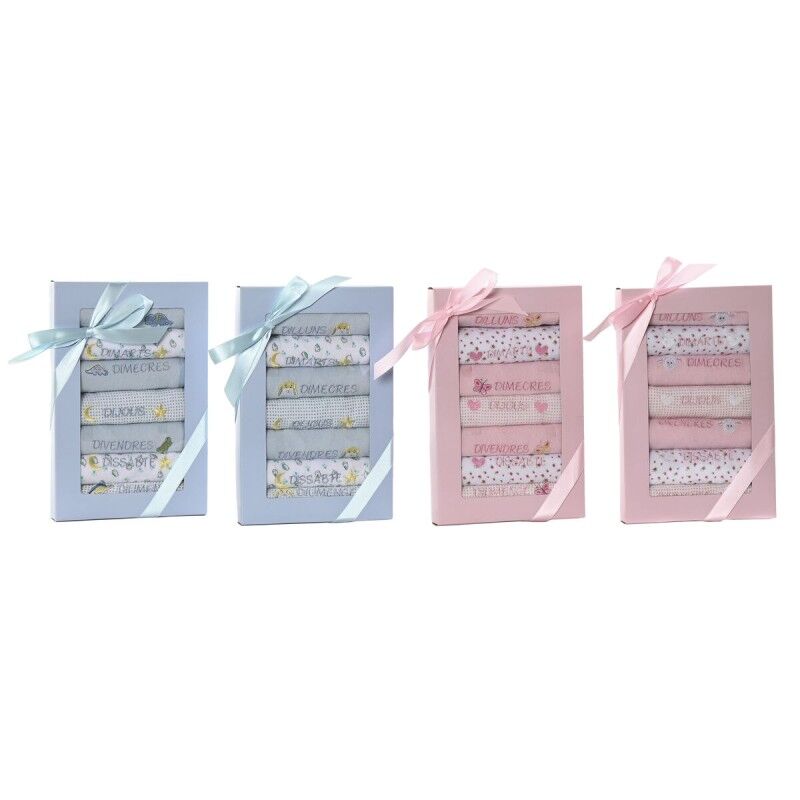 Home ESPRIT|Conjunto de Babetes Home ESPRIT Cor de Rosa Azul celeste Algodão 19 x 29 x 3 cm (4 Unidades)