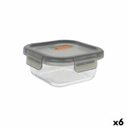 MasterChef|Lancheira Hermética MasterChef Cinzento Transparente Quadrado 1,1 L (6 Unidades)
