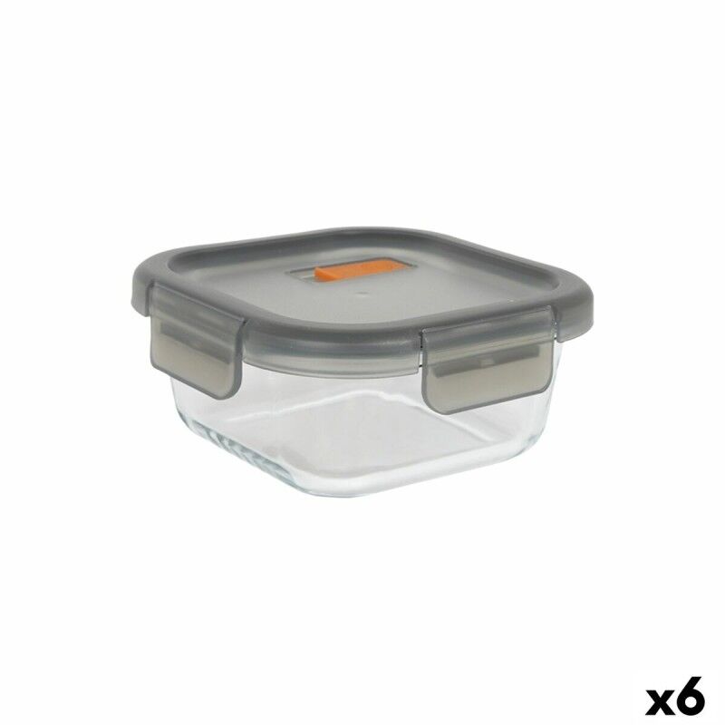 MasterChef|Lancheira Hermética MasterChef Cinzento Transparente Quadrado 1,1 L (6 Unidades)