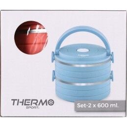ThermoSport|Conjunto de Lancheiras ThermoSport Azul Vermelho Aço Plástico 600 ml 2 Peças (6 Unidades)