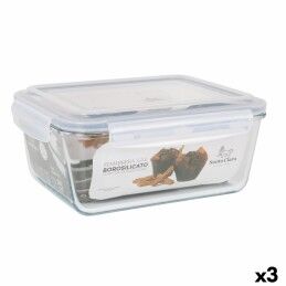 MasterChef|Lancheira Hermética MasterChef Cinzento Transparente Quadrado 1,1 L (6 Unidades)