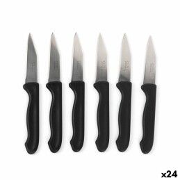 Cuyfor|Conjunto de Facas de Descascar Cuyfor Preto Prateado Aço inoxidável 7,5 cm 6 Peças (24 Unidades)